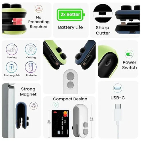 Premium Packet Sealer for Chips, Snacks, Traveling Food Packets